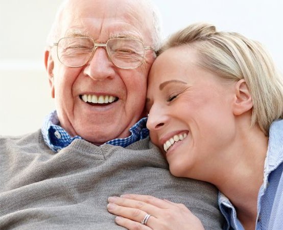 Elderly dad with his daughter