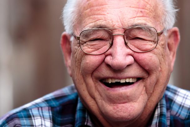 Elderly man smiling